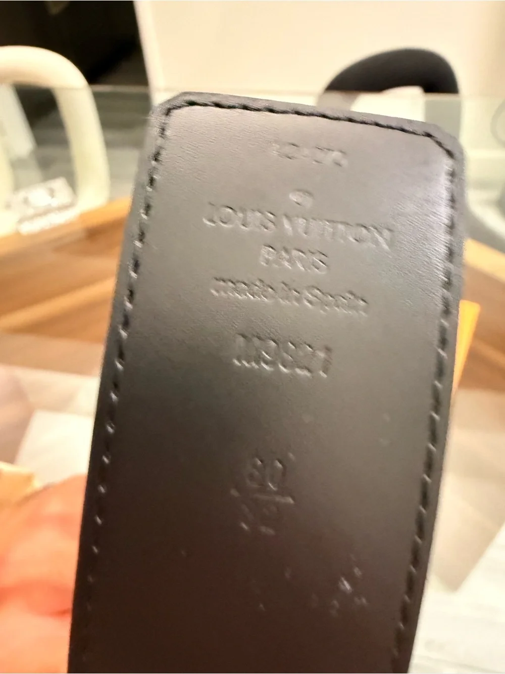 Louis Vuitton Black Leather LV Initiales Men's Belt with Silver Buckle
